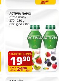 ACTIVIA NÁPOJ různé druhy 270-280 g