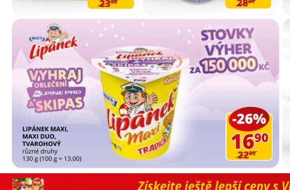 LIPÁNEK MAXI, MAXI DUO, TVAROHOVÝ 130 g