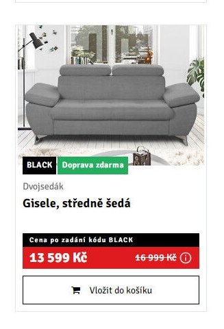 Dvojsedák Gisele, středně šedá - ASKO akcniletaky.com