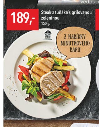 Steak z tuňáka s grilovanou zeleninou