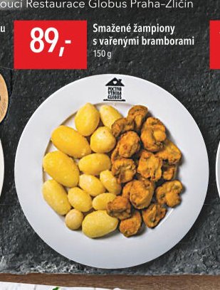 Smažené žampiony s vařenými bramborami