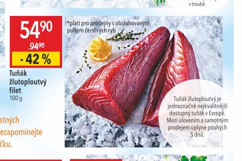 Tuňák žlutoploutvý filet
