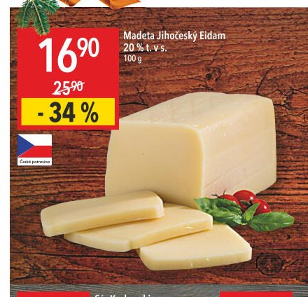 Madeta Jihočeský Eidam 20 % t. v s.