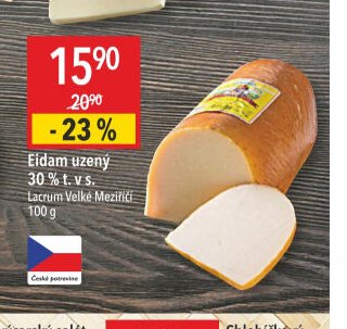 Eidam uzený 30 % t. v s.