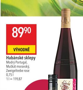 Habánské sklepy Modrý Portugal, Muškát moravský, Zweigeltrebe rose