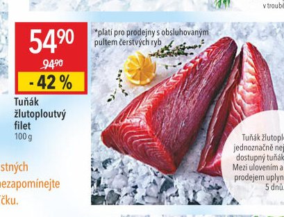 Tuňák žlutoploutvý filet