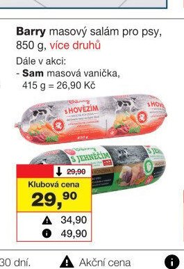 Barry masový salám pro psy