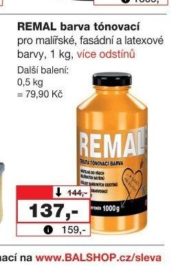 REMAL barva tónovací pro malířské, fasádní a latexové barvy, 0,5 kg