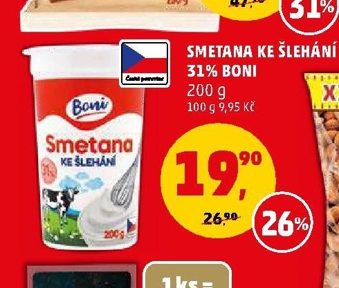 Smetana ke šlehání Boni