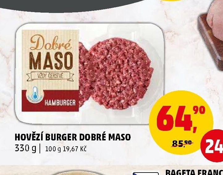 HOVĚZÍ BURGER DOBRÉ MASO