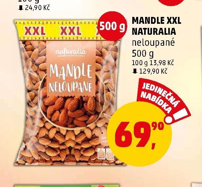 Mandle XXL Naturalia neloupané