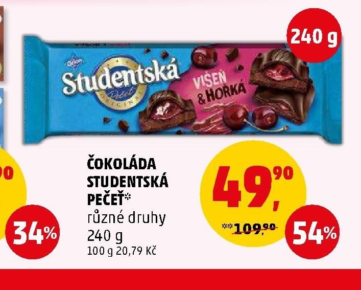 ČOKOLÁDA STUDENTSKÁ PEČEŤ*