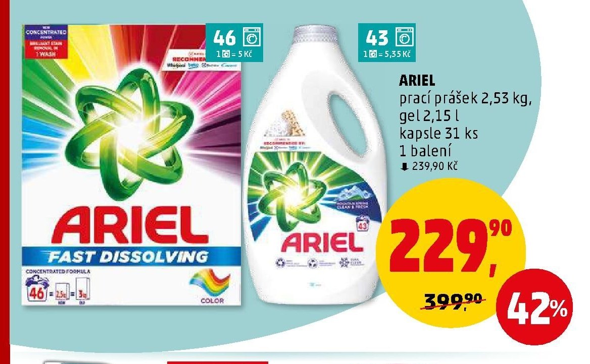 ARIEL prací prášek/gel