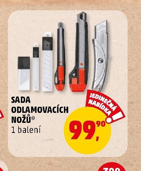 Sada odlamovacích nožů