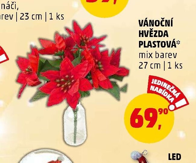 VÁNOČNÍ HVĚZDA PLASTOVÁ