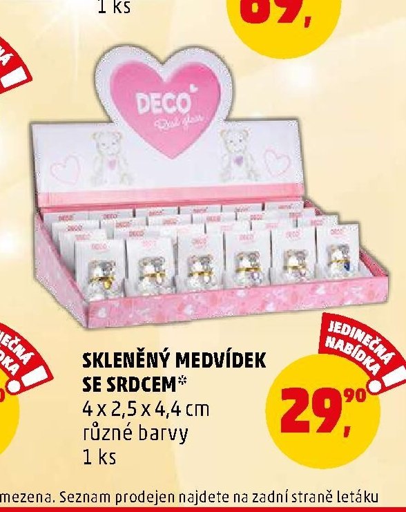 SKLENĚNÝ MEDVÍDEK SE SRDCEM