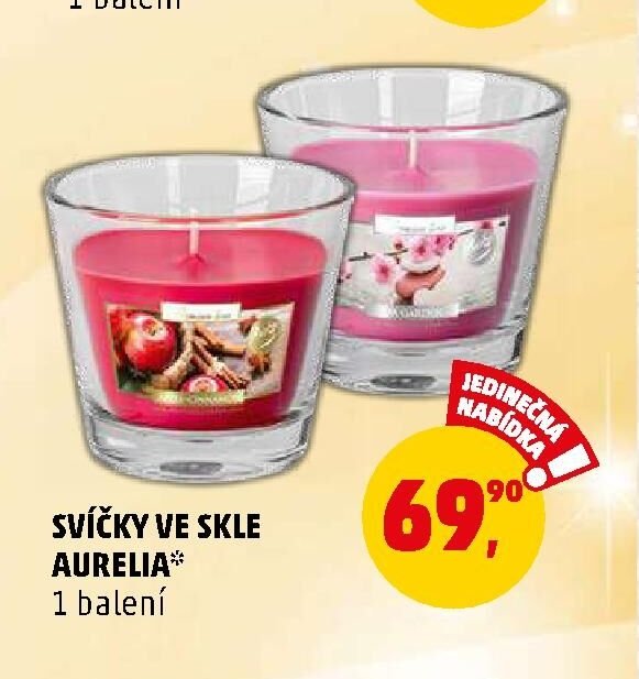 SVÍČKY VE SKLE AURELIA