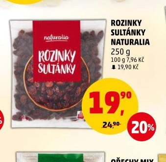 ROZINKY SULTÁNKY NATURALIA 250 g