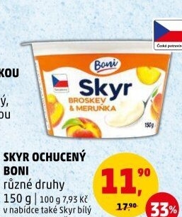 Dezert zakysaný ochucený Skyr Boni