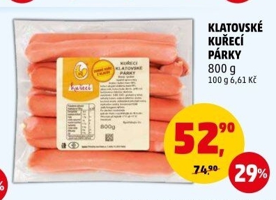 Kuřecí klatovské párky DZ Klatovy