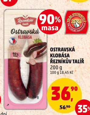 Ostravská klobása Řezníkův talíř