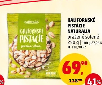 Pražené pistácie kalifornské Naturalia