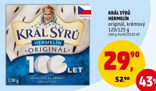 Sýr Hermelín Král sýrů