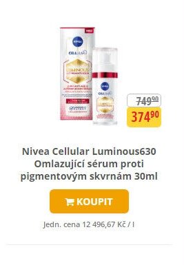 Nivea Cellular Luminous630 Omlazující sérum proti pigmentovým skvrnám 30ml