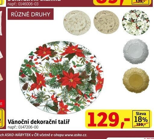 Vánoční dekorační talíř - ASKO akcniletaky.com