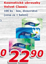 Papírové kapesníčky 2vrstvé Velvet - box