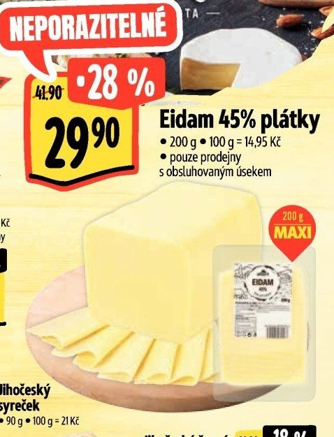 Eidam 45% plátky