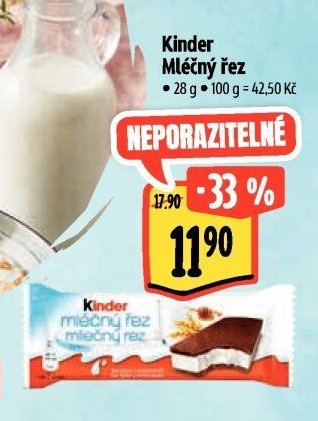 Kinder Mléčný řez