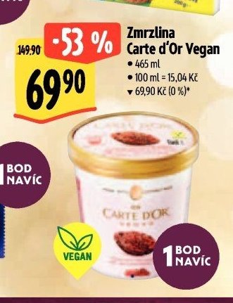 Zmrzlina Carte d'Or Vegan