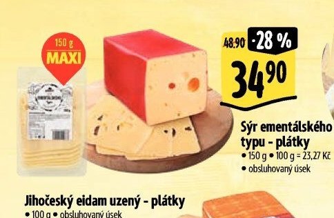 Sýr ementálského typu - plátky