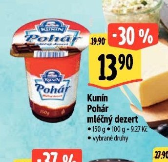 Kunín Pohár mléčný dezert