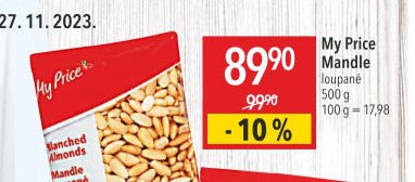 My Price Mandle loupané 500 g