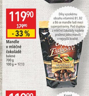 Mandle v mléčné čokoládě