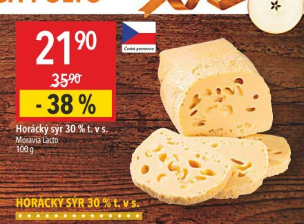 Horácký sýr 30 % t. v s.