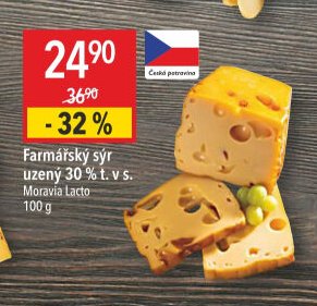 Farmářský sýr uzený 30 % t. v s.