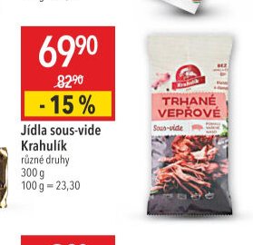 Jídla sous-vide Krahulík různé druhy 300 g
