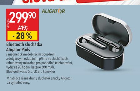 Bluetooth sluchátka Aligator Pods