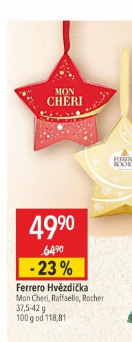Ferrero Hvězdička Mon Cheri, Raffaello, Rocher