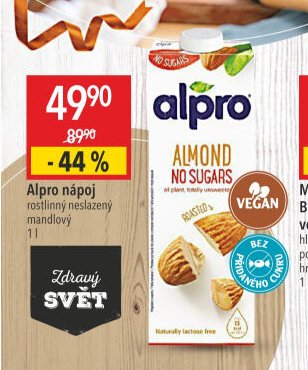 Alpro nápoj rostlinný neslazený mandlový
