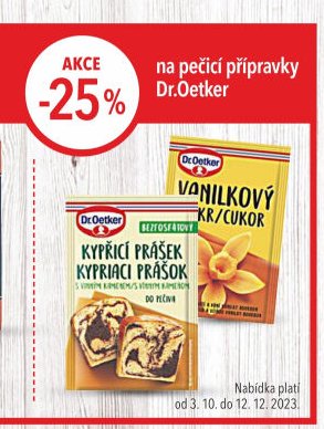 Dr. Oetker kypřící prášek a vanilkový cukr