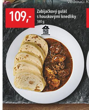 Zabijačkový guláš s houskovými knedlíky