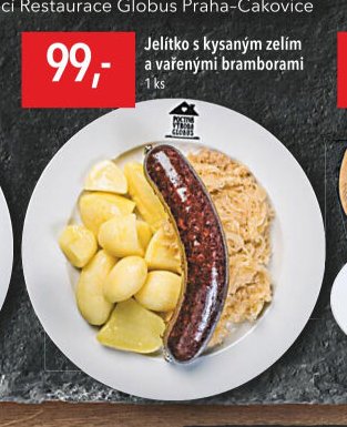 Jelítko s kysaným zelím a vařenými bramborami