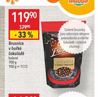 Brusnice v hořké čokoládě