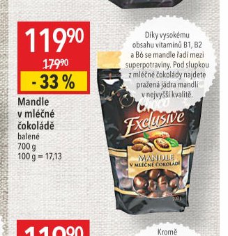 Mandle v mléčné čokoládě