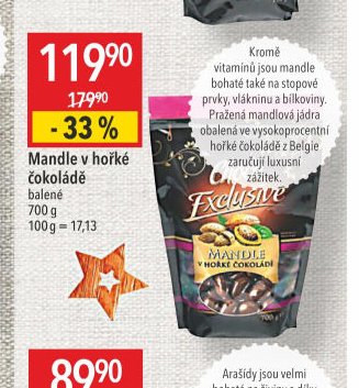Mandle v hořké čokoládě