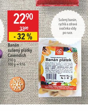Banán sušený plátky Cavendish